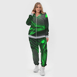 Женский 3D-костюм Зелёная сеть на чёрном фоне, цвет: 3D-меланж — фото 2