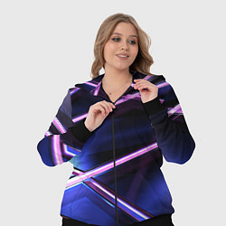 Женский 3D-костюм Фиолетовая геометрическая абстракция, цвет: 3D-черный — фото 2