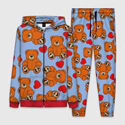 Женский костюм Мишки и сердца на голубом фоне