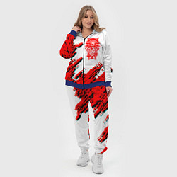 Женский 3D-костюм Ведьмак геральт красные краски лого волк, цвет: 3D-синий — фото 2