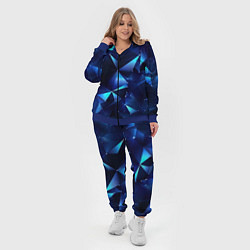 Женский 3D-костюм Синие осколки из мелких абстрактных частиц, цвет: 3D-синий — фото 2