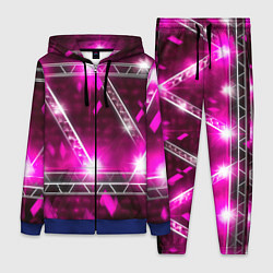 Женский костюм Серебряные и синие вставки абстракции