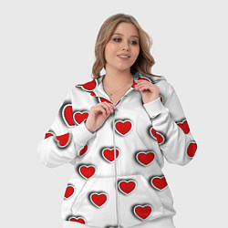 Женский 3D-костюм Стикеры наклейки объемные сердечки, цвет: 3D-белый — фото 2
