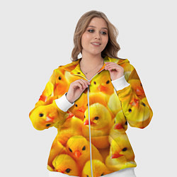 Женский 3D-костюм С желтыми цыплятами, цвет: 3D-белый — фото 2