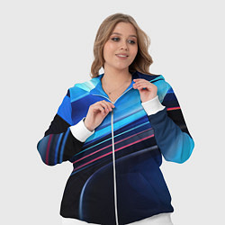 Женский 3D-костюм Синяя и черная абстракция геометрическая, цвет: 3D-белый — фото 2