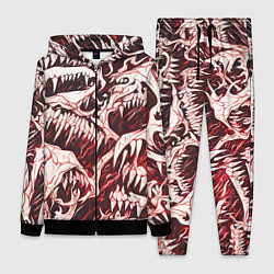 Женский костюм Белые клыки на красном фоне