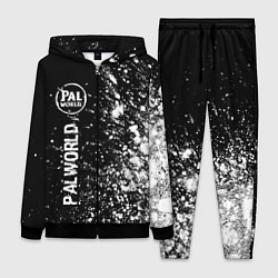 Женский костюм Palworld glitch на темном фоне по-вертикали