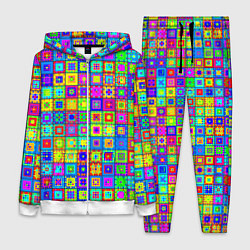 Женский костюм Узор из разноцветных квадратов