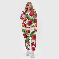 Женский 3D-костюм Паттерн с тюльпанами, цвет: 3D-белый — фото 2
