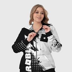 Женский 3D-костюм Роблокс - черно-белая абстракция, цвет: 3D-черный — фото 2