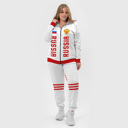 Женский 3D-костюм Россия три полоски на белом фоне, цвет: 3D-красный — фото 2