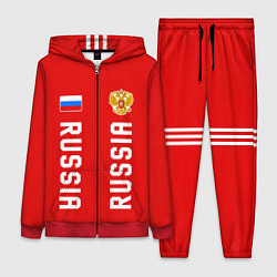 Женский костюм Россия три полоски на красном фоне
