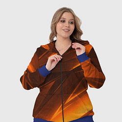 Женский 3D-костюм Geometry stripes orange, цвет: 3D-синий — фото 2