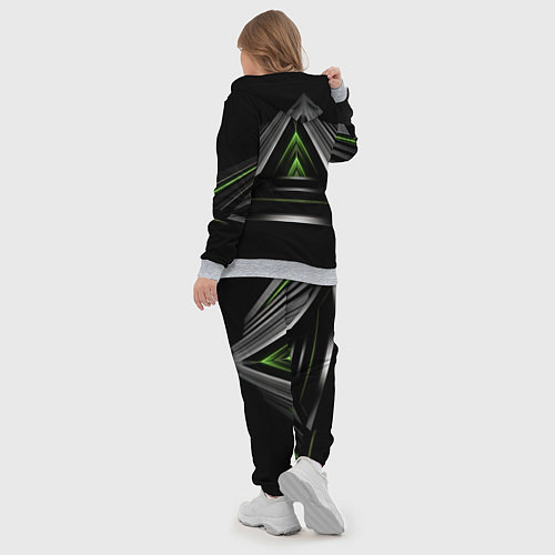 Женский костюм Black green abstract nvidia style / 3D-Меланж – фото 5