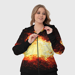 Женский 3D-костюм Огненное пламя на черном фоне, цвет: 3D-черный — фото 2