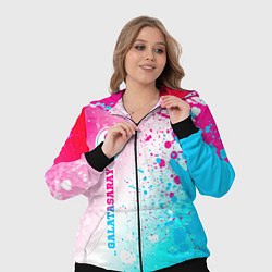 Женский 3D-костюм Galatasaray neon gradient style по-вертикали, цвет: 3D-черный — фото 2
