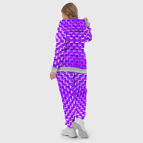 Женский костюм Фиолетовые квадраты на белом фоне / 3D-Меланж – фото 5