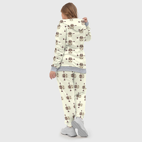 Женский костюм Узор из пробитого стрелой черепа / 3D-Меланж – фото 5