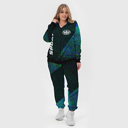 Женский 3D-костюм FAW sport glitch blue, цвет: 3D-черный — фото 2