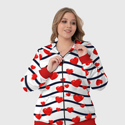 Женский 3D-костюм Сердца на линиях, цвет: 3D-красный — фото 2