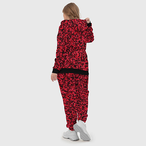 Женский костюм Тёмно-красный паттерн пятнистый / 3D-Черный – фото 5
