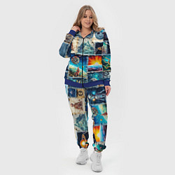 Женский 3D-костюм Разнообразие миров - пэчворк, цвет: 3D-синий — фото 2