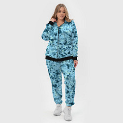 Женский 3D-костюм Абстракция бирюзовый, цвет: 3D-черный — фото 2
