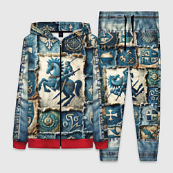 Женский костюм Рыцарь на пэчворк дениме