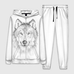 Женский 3D-костюм Нарисованный волк зубами щёлк, цвет: 3D-белый