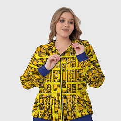 Женский 3D-костюм Жёлтые фигуры с эффектом рыбьего глаза, цвет: 3D-синий — фото 2