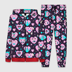 Женский костюм Паттерн с арт сердцами