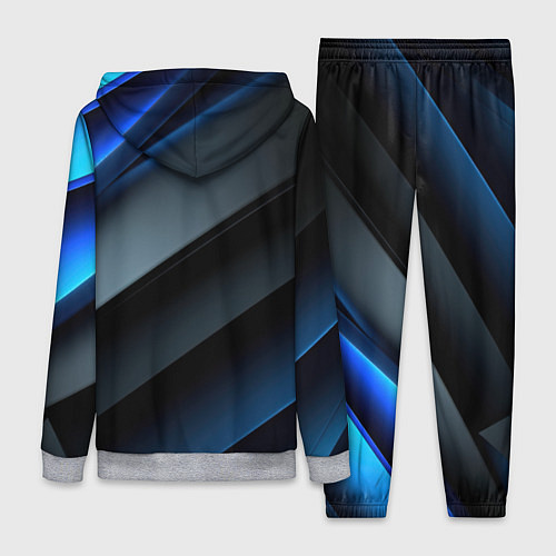 Женский костюм Темная синяя стильная абстракция на черном фоне / 3D-Меланж – фото 2