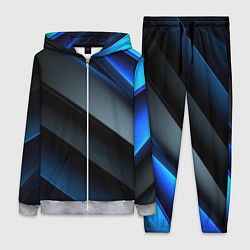Женский костюм Темная синяя стильная абстракция на черном фоне