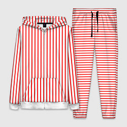 Женский костюм Белый в красную полоску