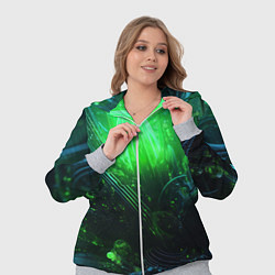 Женский 3D-костюм Зеленая кислотная яркая неоновая абстракция, цвет: 3D-меланж — фото 2