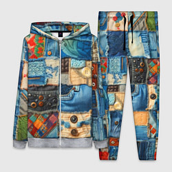 Женский костюм Vanguard denim patchwork - ai art