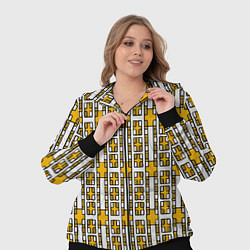 Женский 3D-костюм Жёлтые и белые кирпичики на белом фоне, цвет: 3D-черный — фото 2