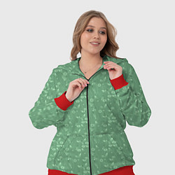Женский 3D-костюм Яркий зеленый однотонный цветочный узор, цвет: 3D-красный — фото 2