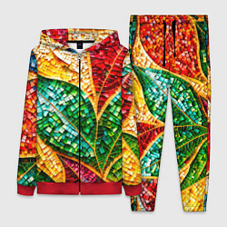 Женский костюм Яркая мозаика с разноцветным абстрактным узором и