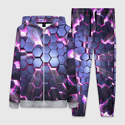 Женский 3D-костюм Плиты с сиреневым неоновым свечением, цвет: 3D-меланж