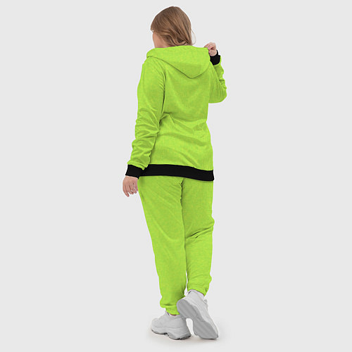 Женский костюм Яркий салатовый текстурованный / 3D-Черный – фото 5