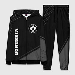 Женский 3D-костюм Borussia sport на темном фоне вертикально, цвет: 3D-черный