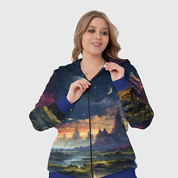 Женский 3D-костюм Космический фантазийный мир на другой планете, цвет: 3D-синий — фото 2