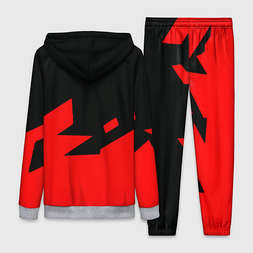 Женский костюм CSGO стильная геометрия красный / 3D-Меланж – фото 2