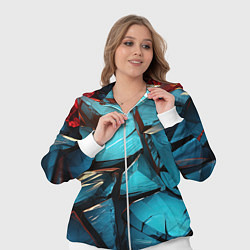 Женский 3D-костюм Синие объемные плиты, цвет: 3D-белый — фото 2