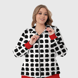 Женский 3D-костюм Лаконичные мазки квадраты, цвет: 3D-красный — фото 2