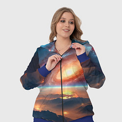 Женский 3D-костюм Разноцветная далёкая галактика - неоновое свечение, цвет: 3D-синий — фото 2