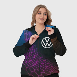 Женский 3D-костюм Volkswagen neon hexagon, цвет: 3D-черный — фото 2