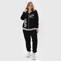 Женский 3D-костюм Nasa space logo white, цвет: 3D-меланж — фото 2