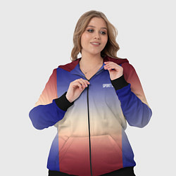 Женский 3D-костюм Красный-синий градиентный узор, цвет: 3D-черный — фото 2